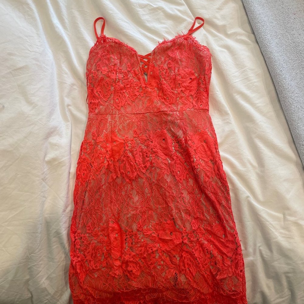 Lace Dress (a peach) Size Med